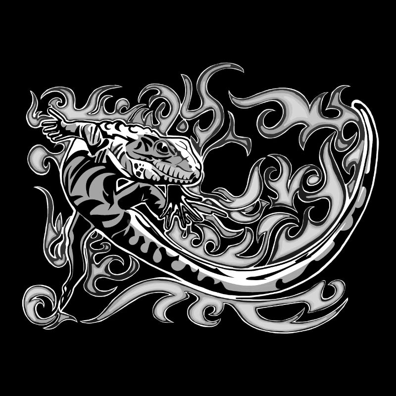 petit caiman noir et blanc