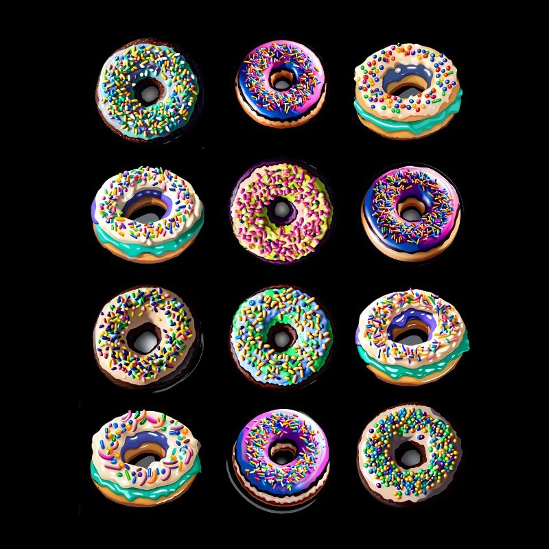 Donuts twelve colorful colorful
