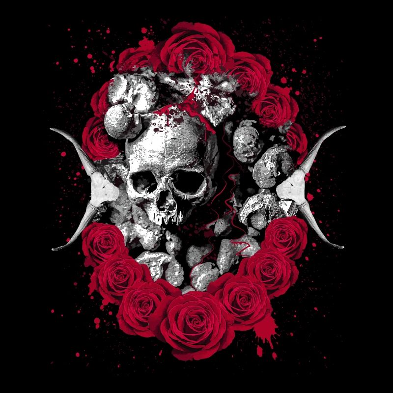 Roses Skull Gothic Death Skull Skull