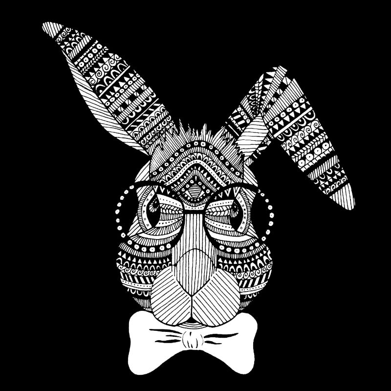 Rabbit with bow tie and glasses