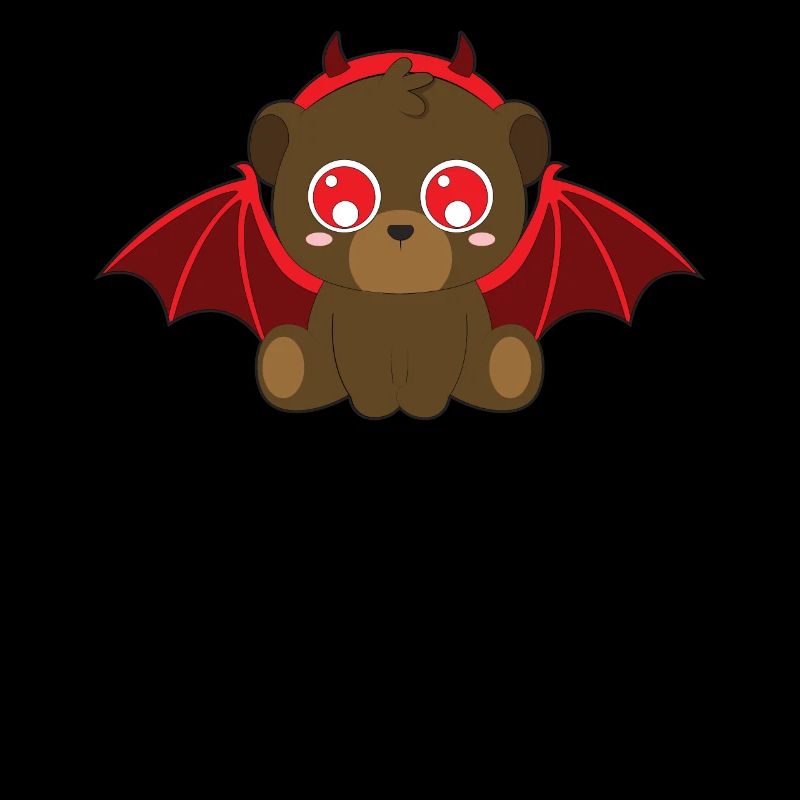 Cute bear devil bat halloween
