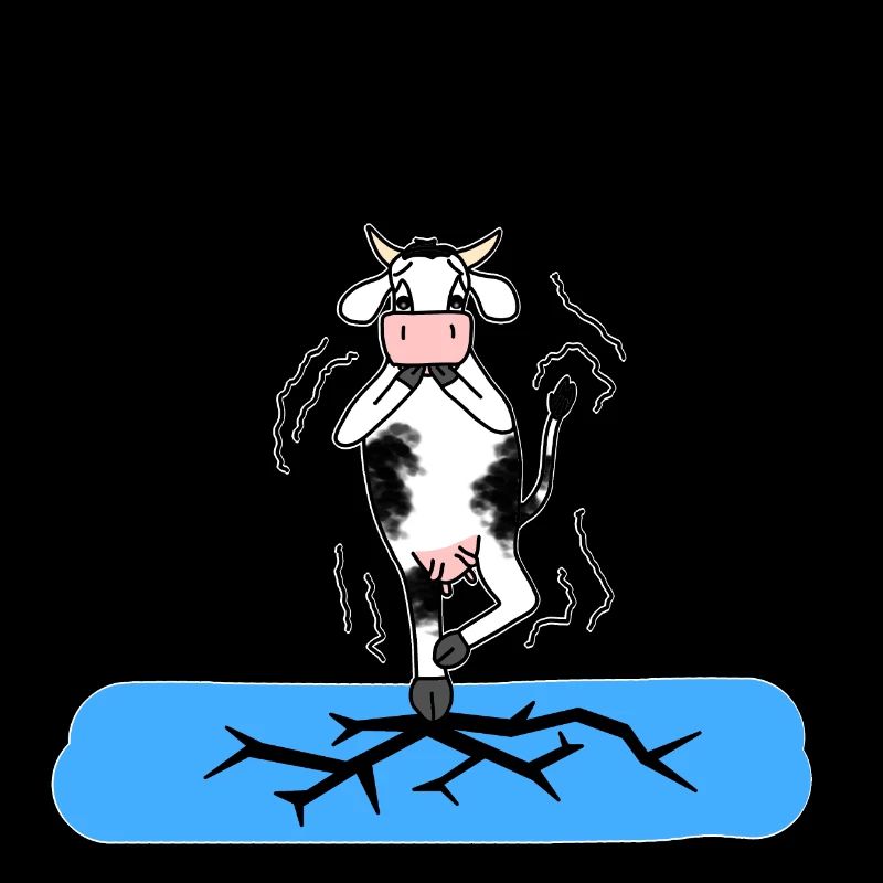 Vache sur la glace
