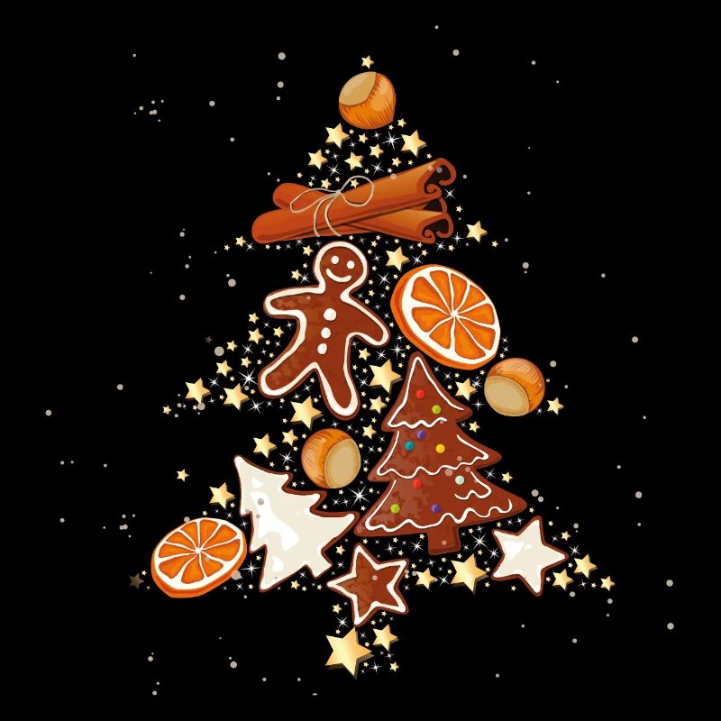 Christmas fir tree gingerbread star biscuits