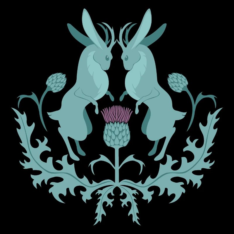 Jackalope Wolpertinger Rattle with Thistle