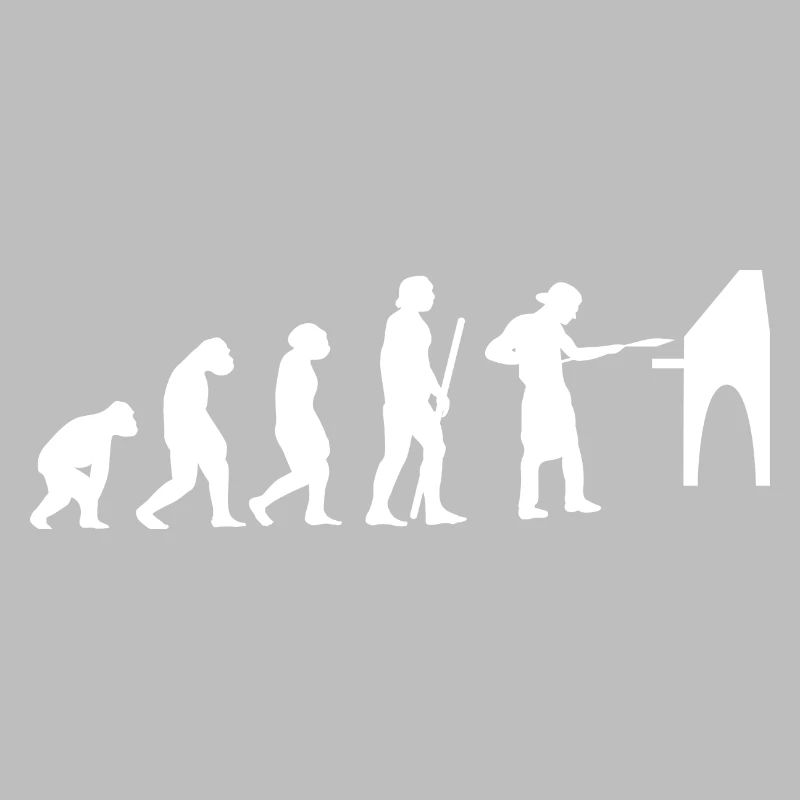 Human Evolution Pizza Delivery Guy Eating Pizza It