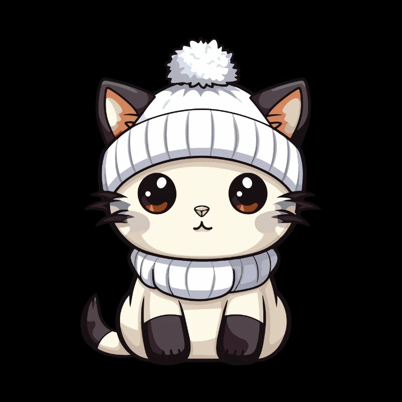 Katze Winter Comic Niedlich