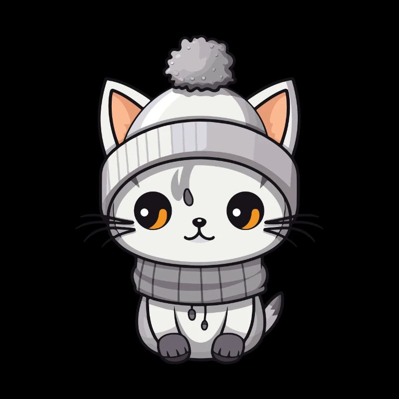Chat Hiver Animal Mignon Bande Dessinée