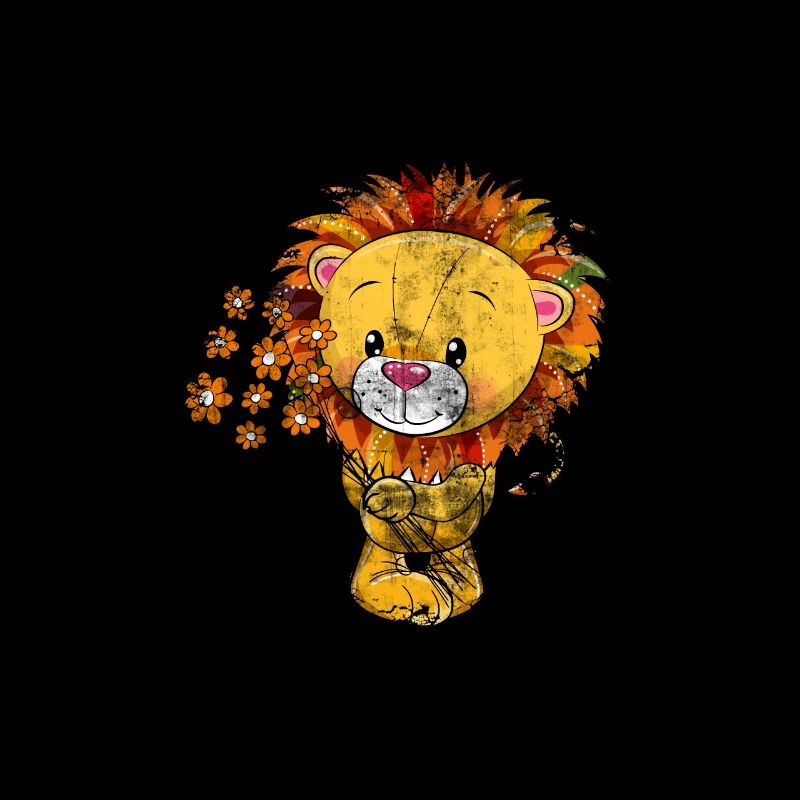 Löwe Blumen Sternzeichen Tier Kinder Süß Geschenk