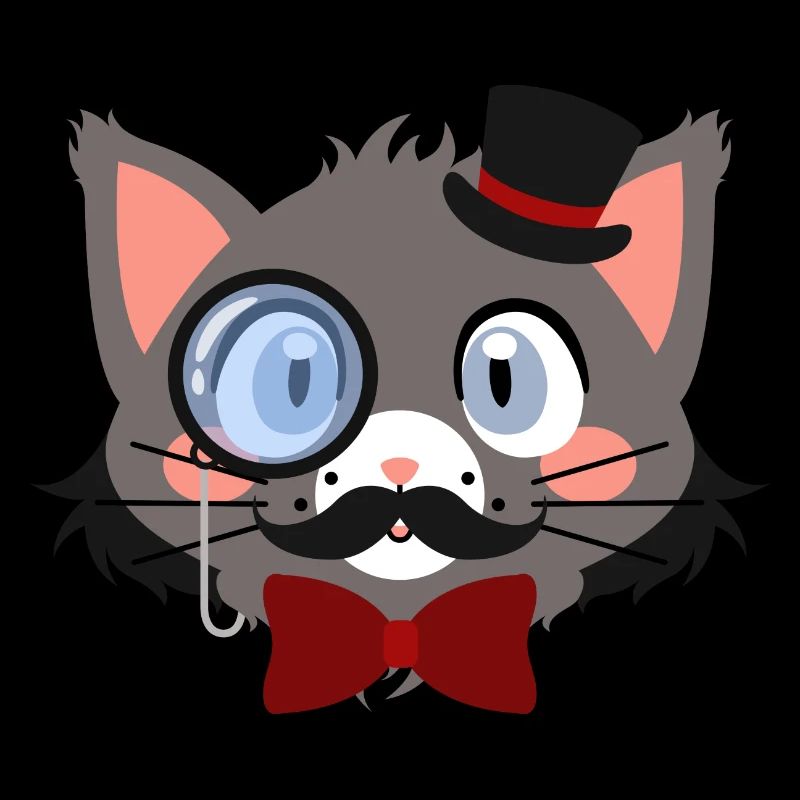 Gentleman cat with monocle and hat