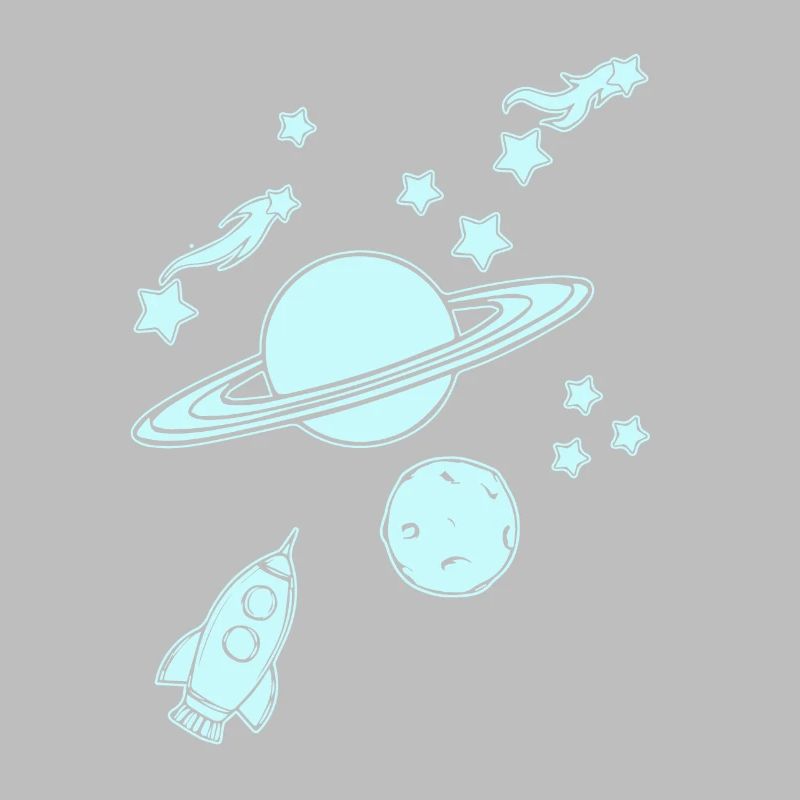 Planètes avec fusée dans l’espace