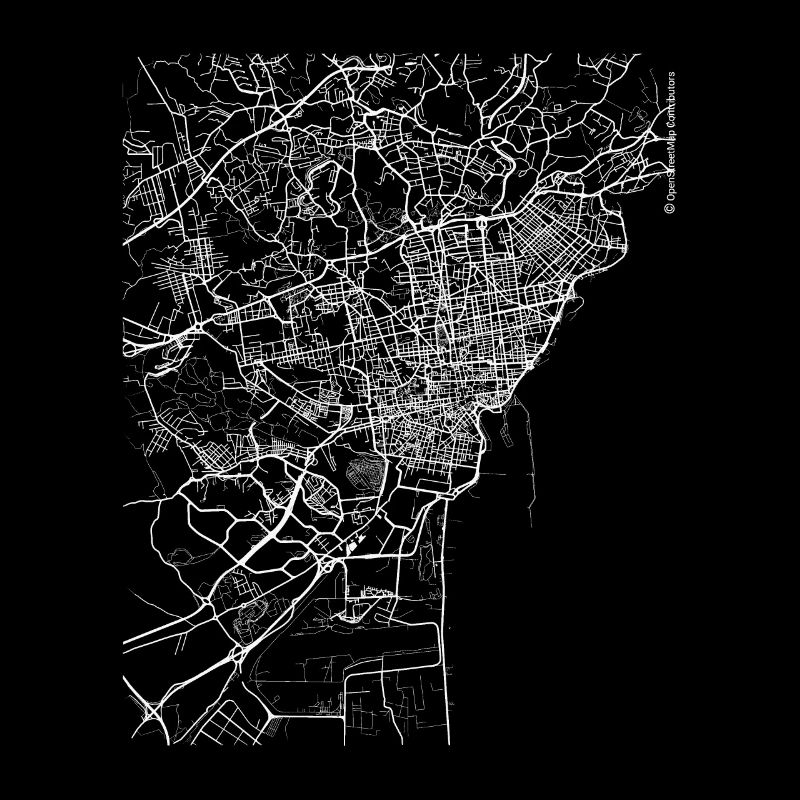 Minimaler Catania Stadtplan und Straßen