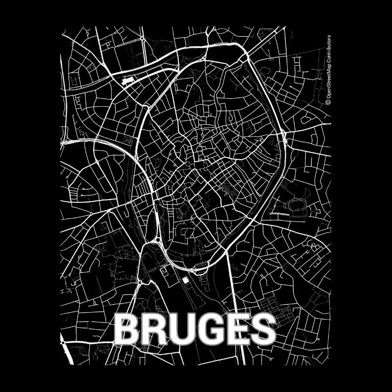 Bruges city map and streets