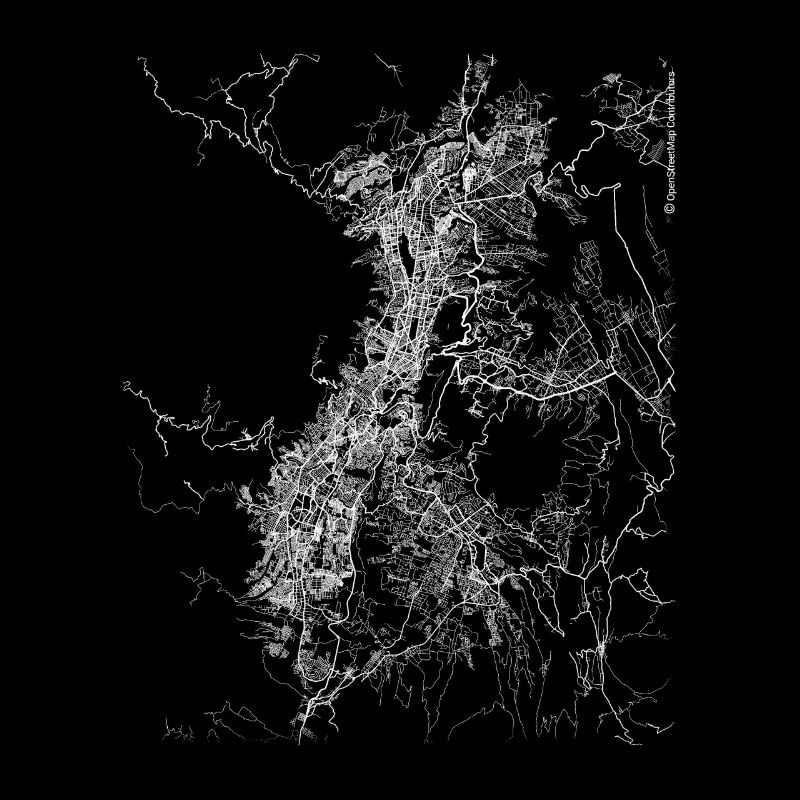 Minimal Quito city map and streets