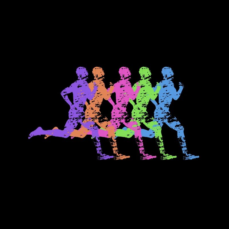 Marathon Läufer laufen bunt