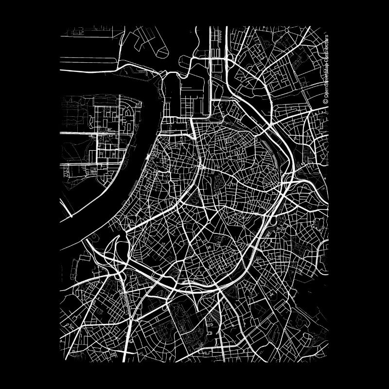 Minimal Antwerp city map and streets