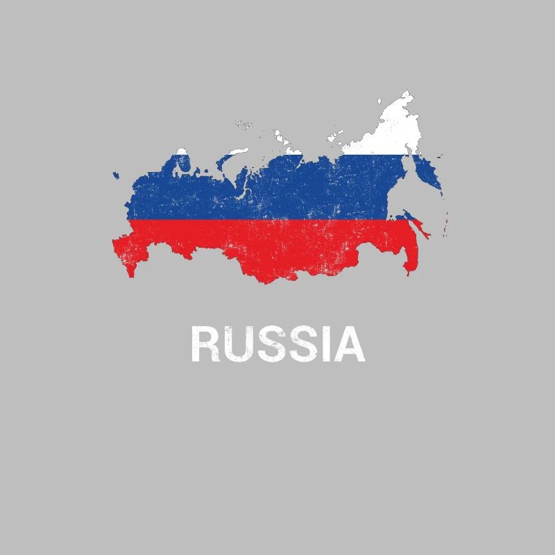 Carte et drapeau de la Russie (Россия)
