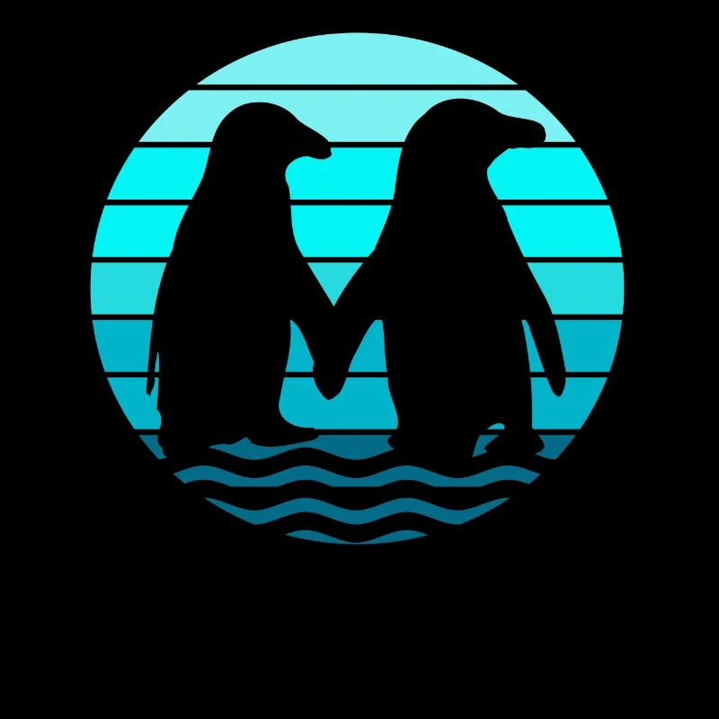 Liebendes Pinguin Paar Händchen haltend