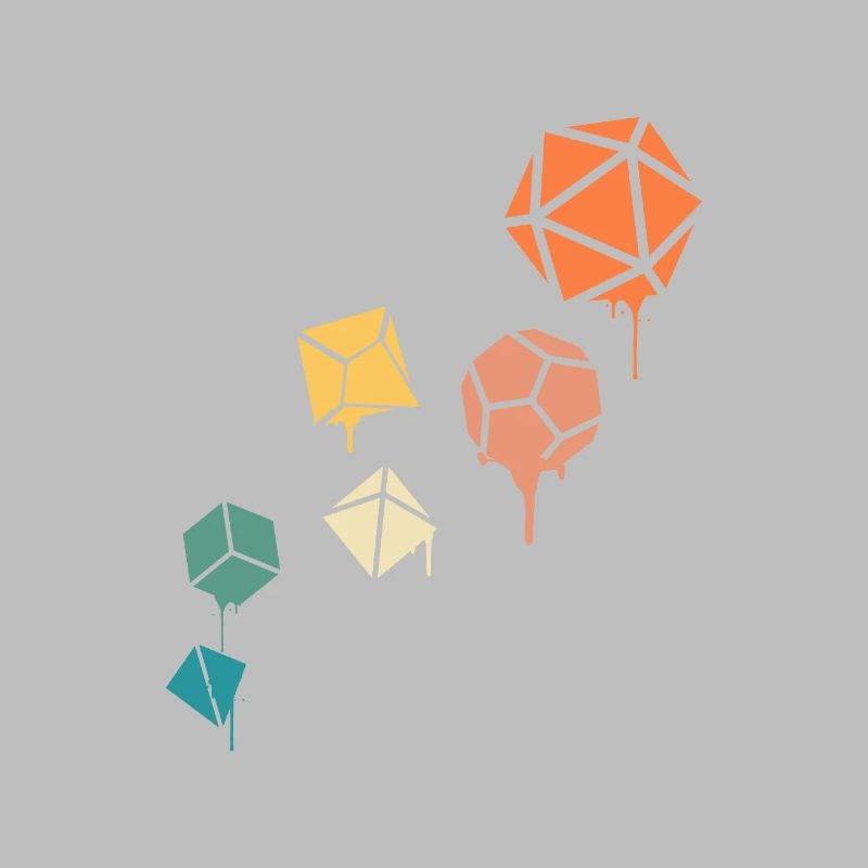Dripping Paint Polyhedral Dice Set RPG de table