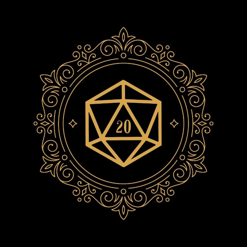Golden Ornament Polyhedral D20 Dice RPG de table