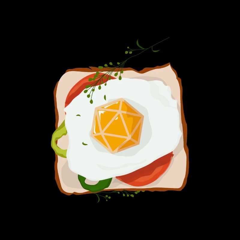 Polyhedral D20 Dice Egg Sandwich Tabletop RPG