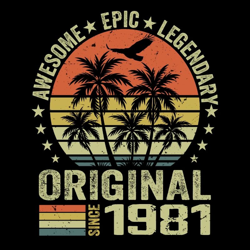Fête D'anniversaire 1981 Millésime 1981 Rétro 1981