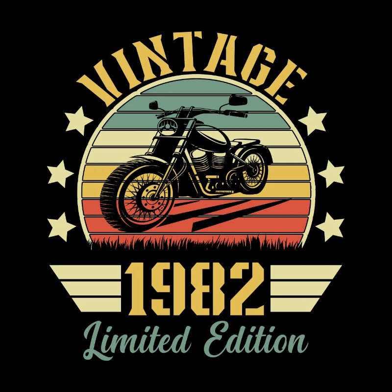 Vintage 1982 Jubiläum Biker Motorrad Geschenk