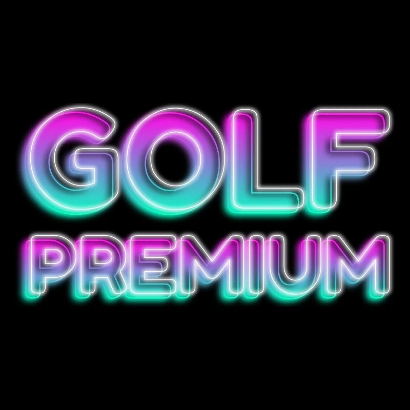 GOLF PREMIUM 80s 90s NEON GOLFER GREEN SLOGAN MOTIF