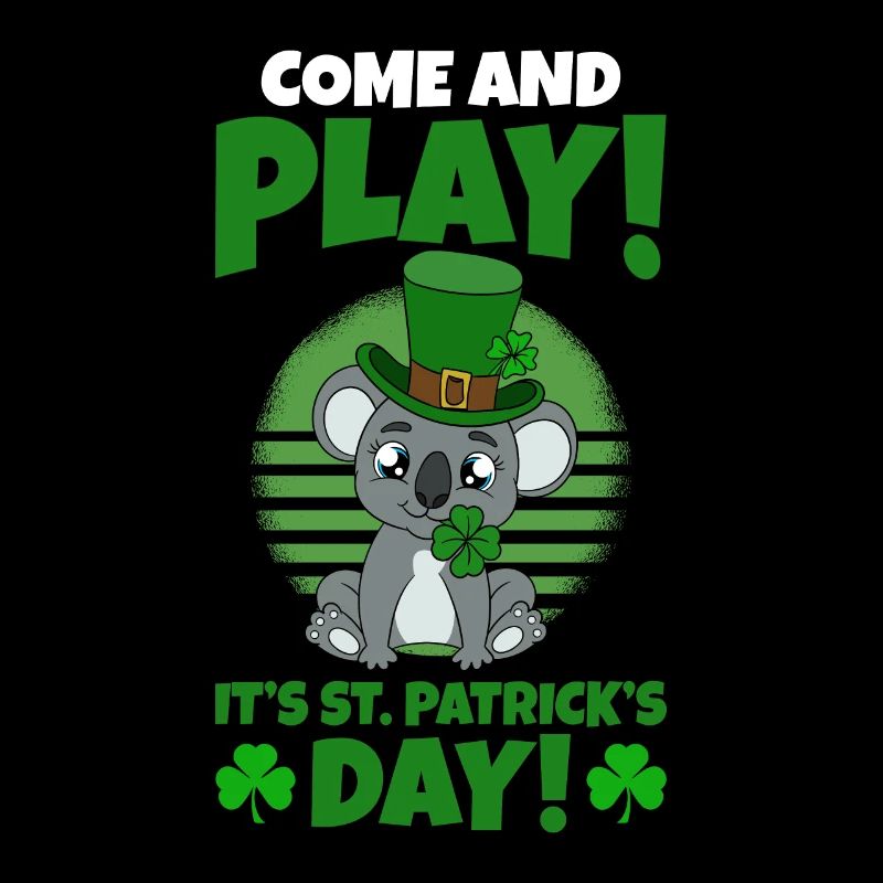 Koala mignon avec chapeau Saint Patrick