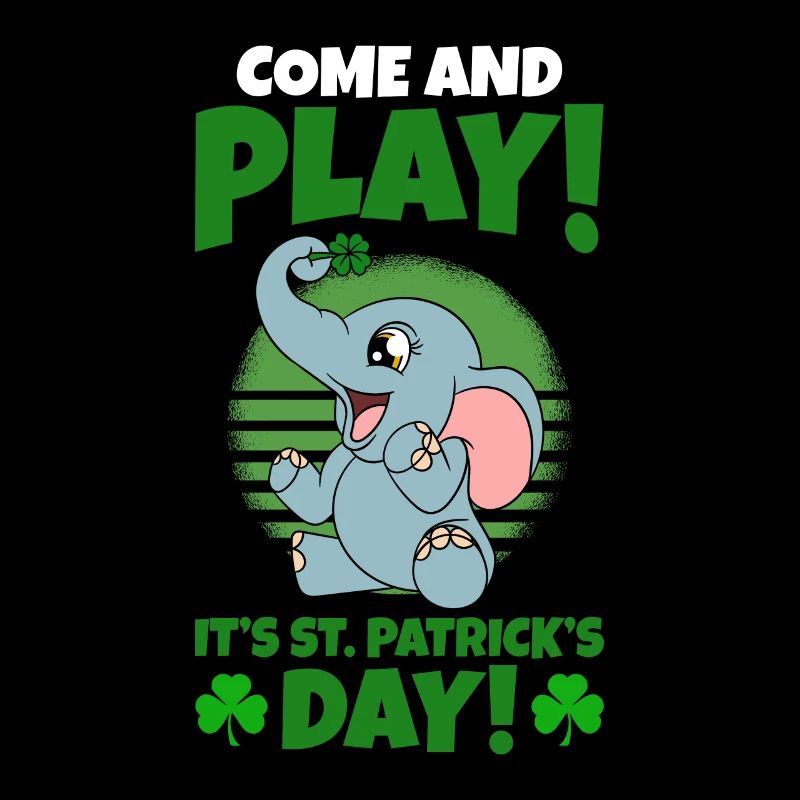 Mignons trèfles d’éléphants Fête de la Saint-Patrick