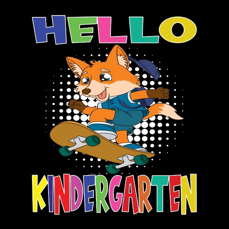 Hello Kindergarten Skateboarding Fox