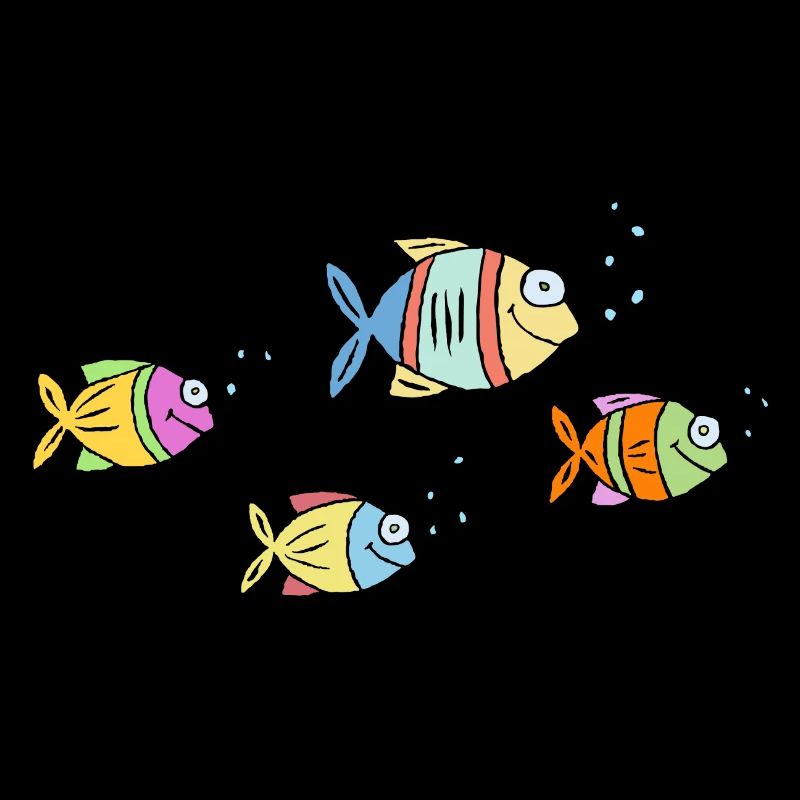 Fische Buntbarsche Wasser Meer Graffiti Zeichnung