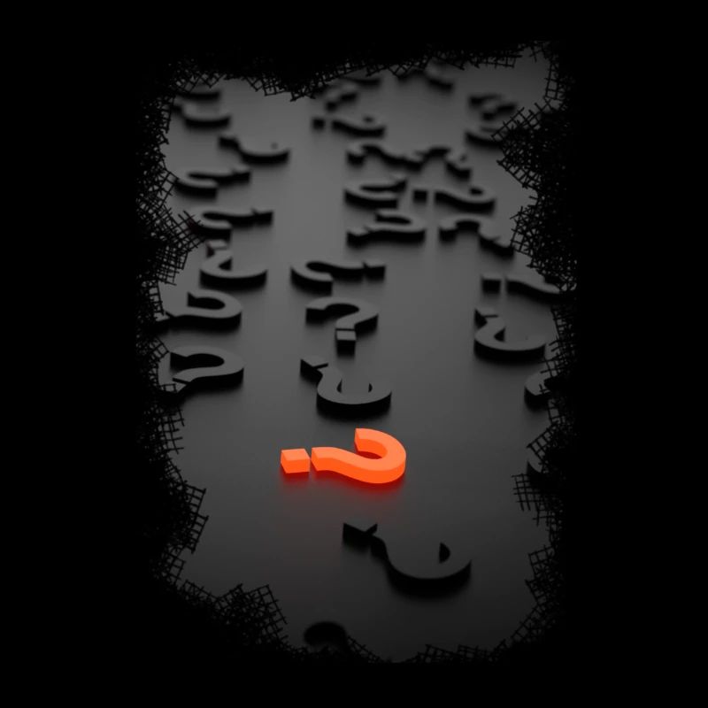 Effet de point d'interrogation de conception 3D