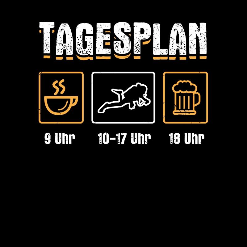 Tagesplan Kaffee Tauchen Bier Taucher Schnorchler