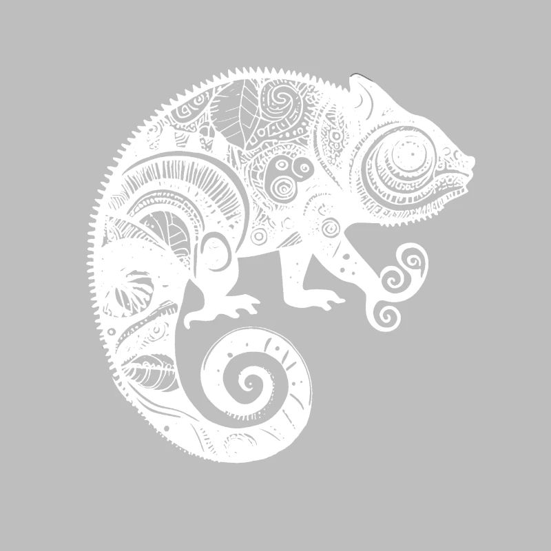 Chamäleon mit boho aztekischen Mustern