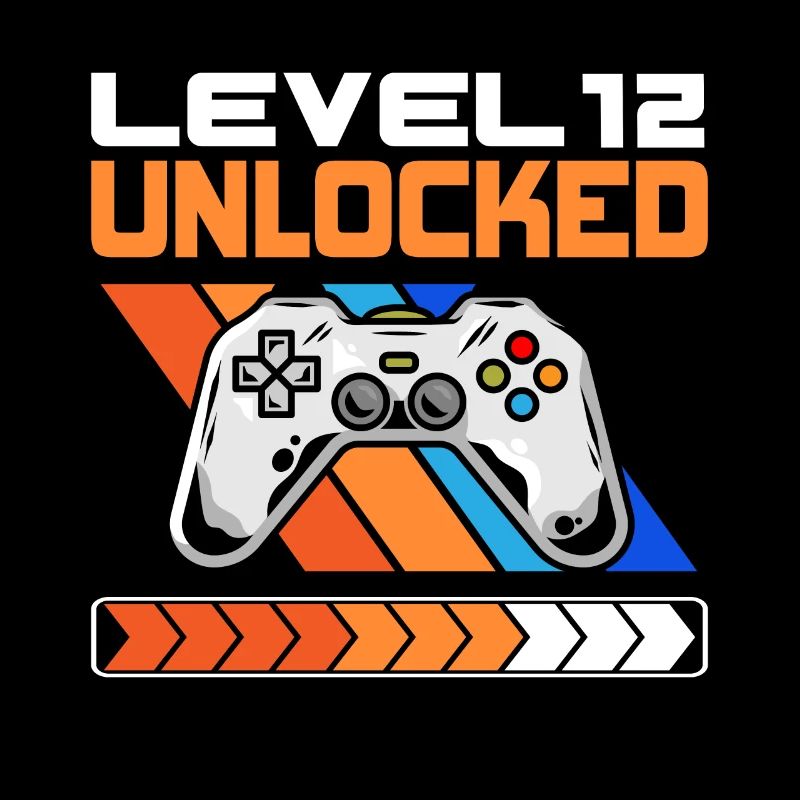 12th birthday Level 12 Unlocked 12 years old
