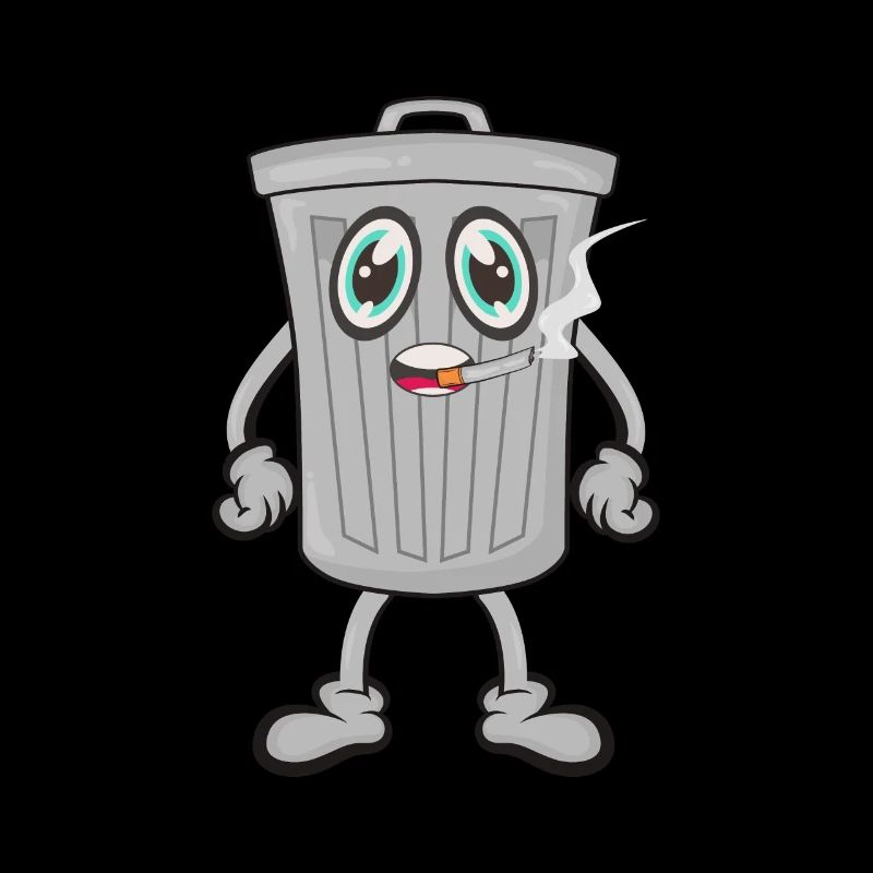 Mülleimer Zigarrette rauchen