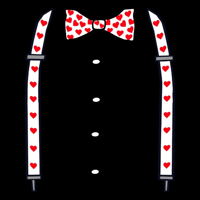 Valentinstag Herz Hosenträger mit Fliege Geschenk