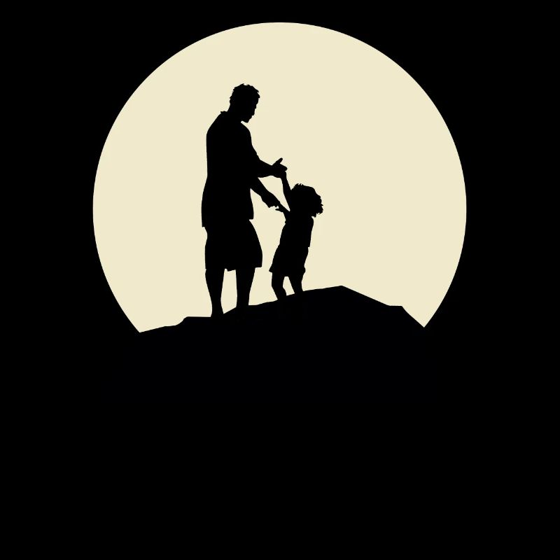 Cool Papa And Moon Design
