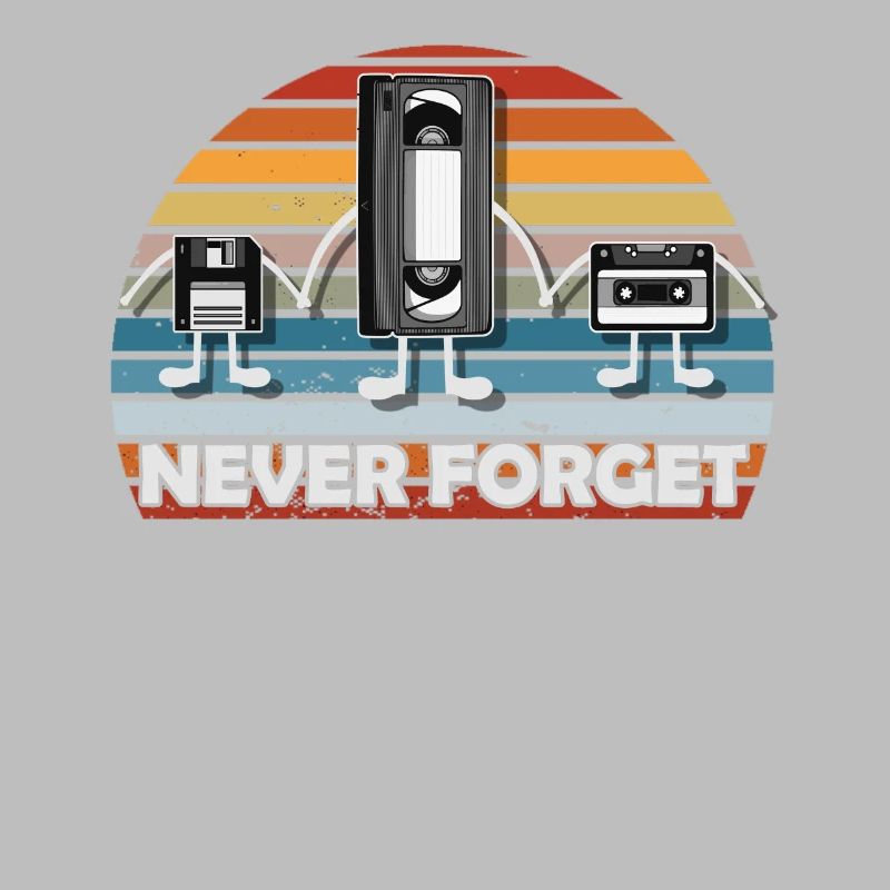 Never Forget Tee Funny Videocassette Floppy Disk