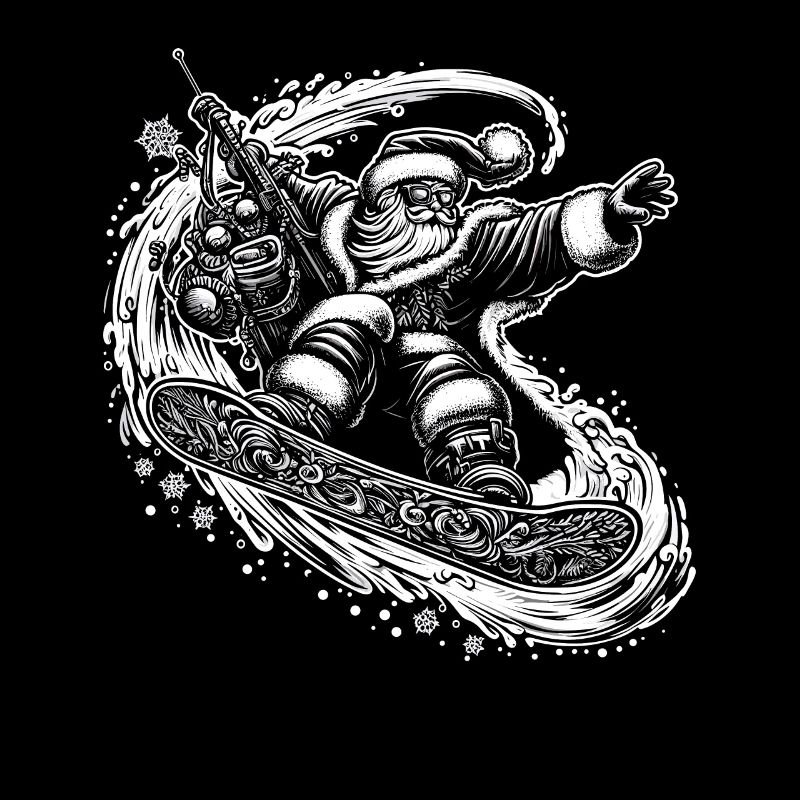 Santa Clause Snowboard Ride
