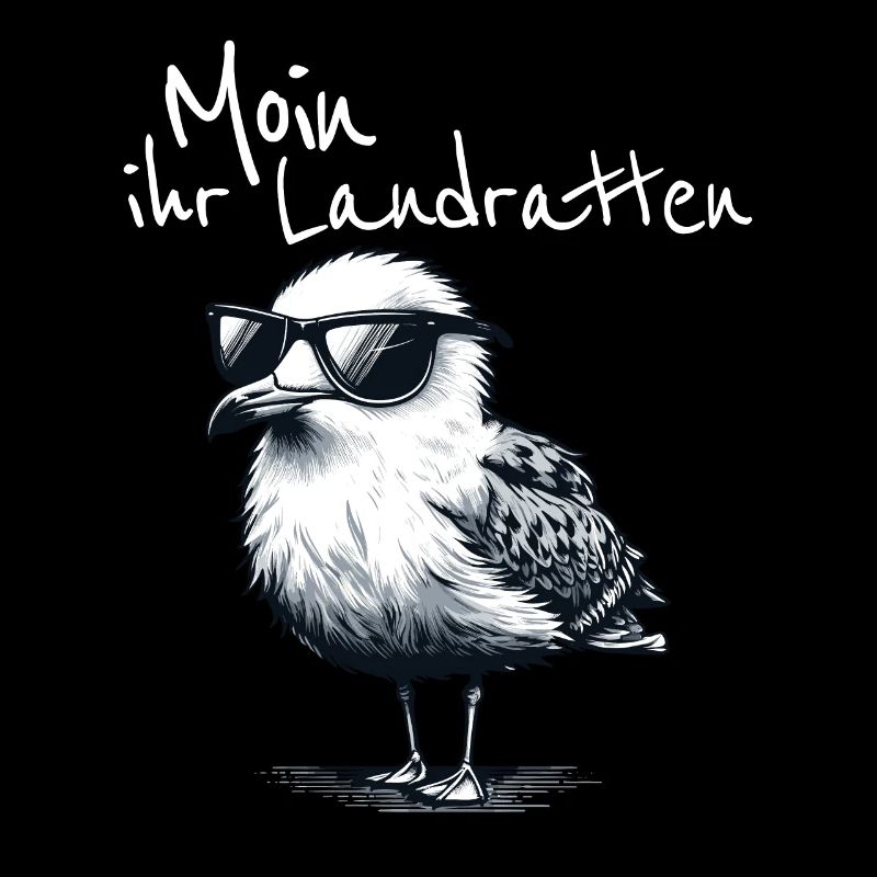 Moin ihr Landratten Lustiger Möwe Spruch