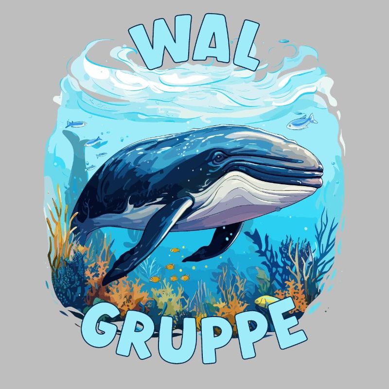 Comic Walgruppe Kindergarten Gruppentier Wal
