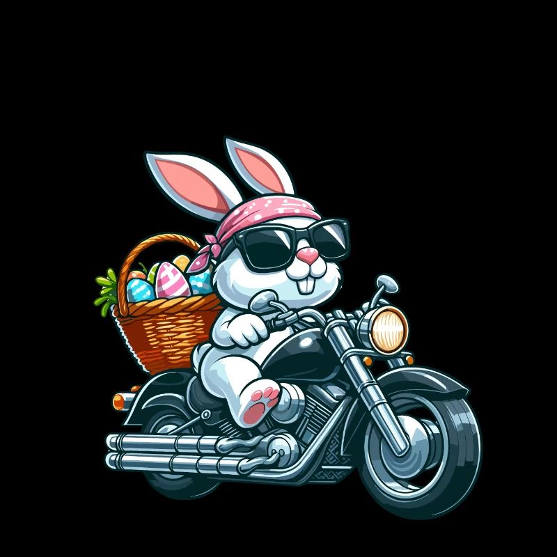 Happy Easter Bunny Easter Bunny Motorcycle Cool Funny