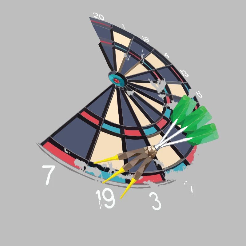 Dartscheibe mit Pfeilen, im Vintage Polygon Design
