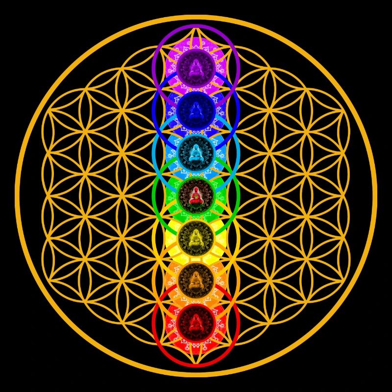 Lebensblume mit den 7 Chakra