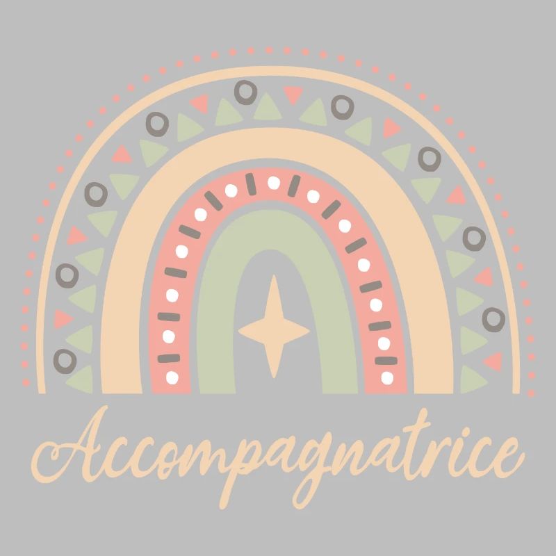Accompagnatrice. Boho Rainbow accompagnatrice.