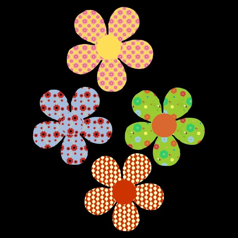 Blumen bunt Retro