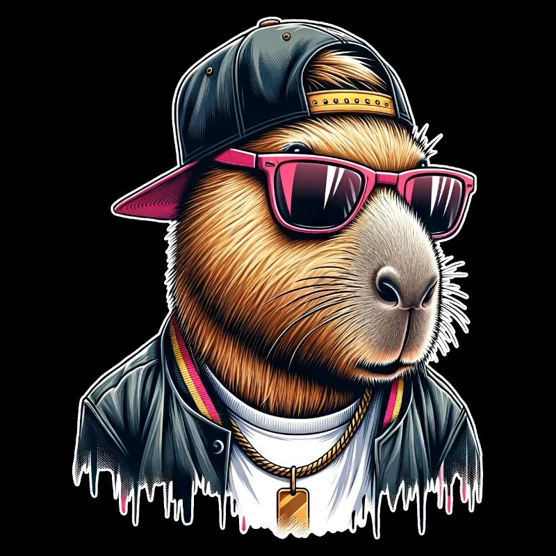 Capybara Cap Sonnebrille Cool