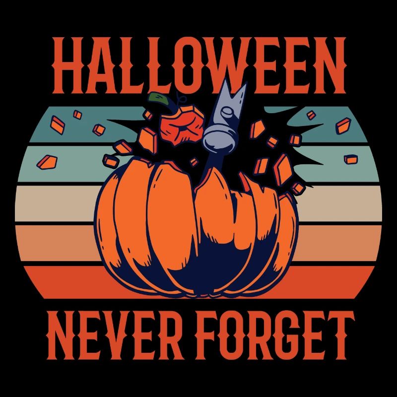 Halloween Never Forget Retro Pumpkin Smashed Fun