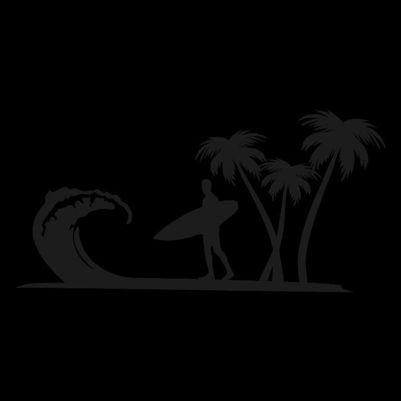 Plage avec les surfeurs